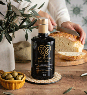 Garrafa de Azeite Virgem Extra Biológico Acushla Gold Edition.