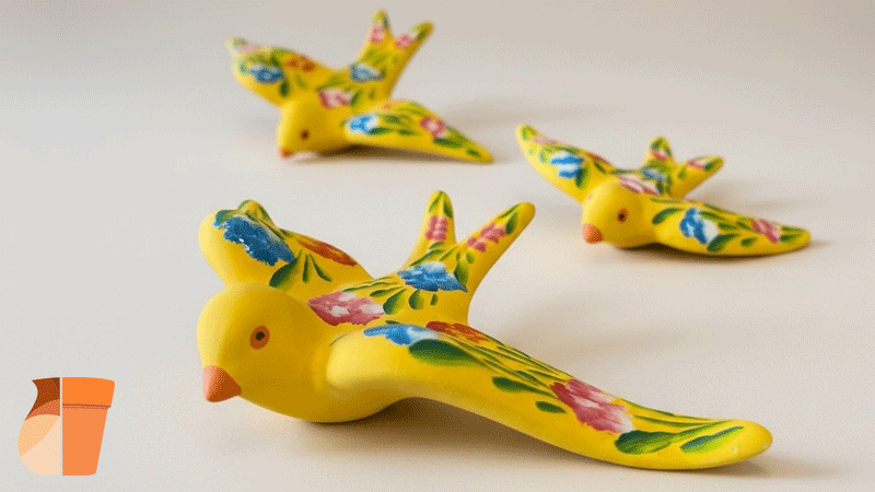Andorinhas em cerâmica de artesanato português da marca portuguesa Artesanato Duarte Casa Decoração Jardim.