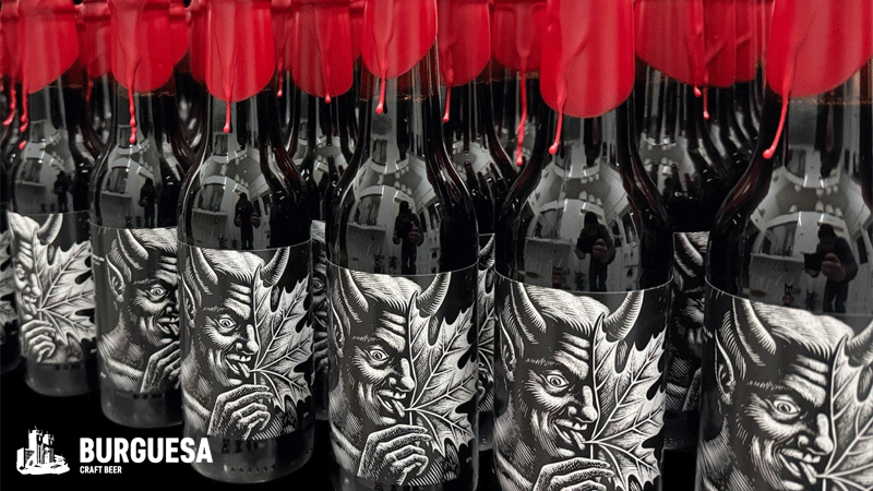 Cerveja artesanal Burguesa Imperial Stout da marca portuguesa Burguesa, especificamente a versão envelhecida em barrica de whisky. 