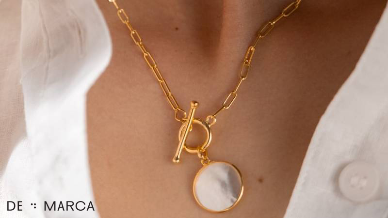 woman wearing a necklace Portuguese jewellery