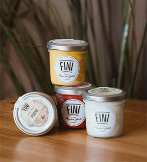 Premium ice cream jars from the Portuguese brand FINI®. A 100 percent Portuguese brand, founded in 2011. High quality ice creams, inspired by traditional Italian recipes.