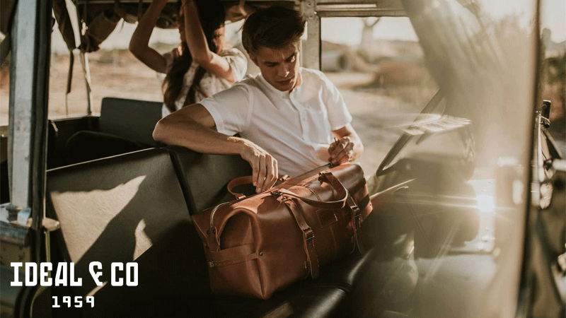 Mala de viagem em couro castanho da marca portuguesa Ideal & Co.
