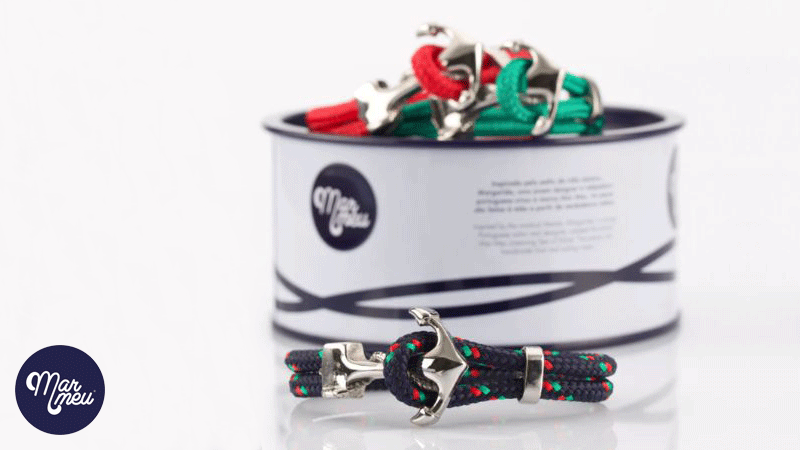 Pulseiras âncora da marca portuguesa Mar Meu, feitas à mão em Portugal, com cabo náutico autêntico e aço inoxidável 316L.