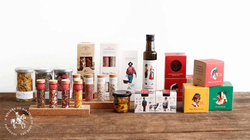 Seleção de produtos gourmet da marca portuguesa "O Melhor do Ribatejo", que valoriza as tradições e sabores da região. 