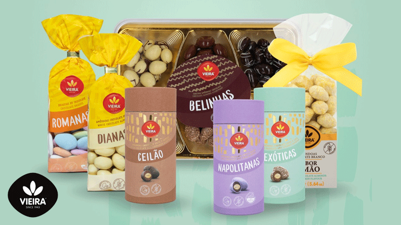 Assorted Chocolate Almonds for Easter from the Portuguese brand Vieira de Castro.