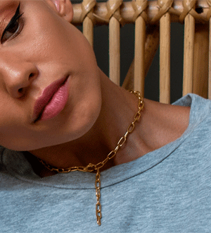 Colar Life Link em Prata Natural criado com prata 925 reciclada e banhado a ouro 24k da marca portuguesa Wonther.